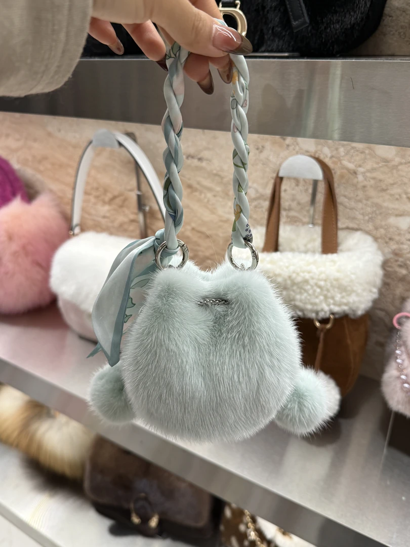 【水桶小可爱合集】真皮水貂毛皮草包包小废包