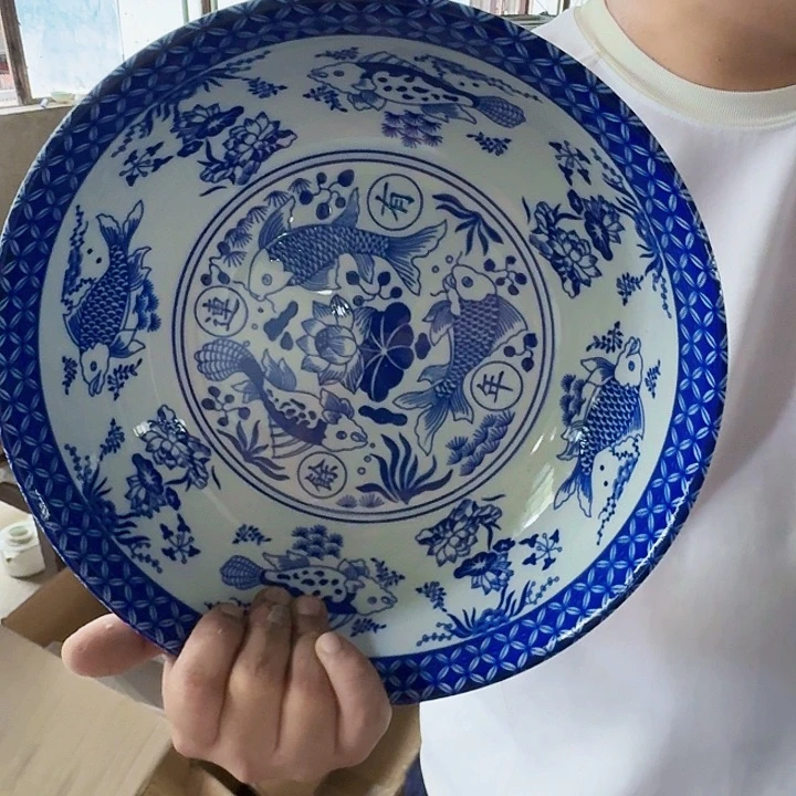 云***淡景德镇高温陶瓷和面盘1个