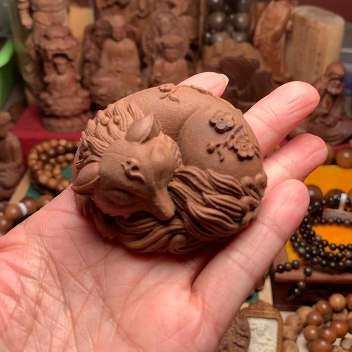 檀香木把件老山檀凤九奶香