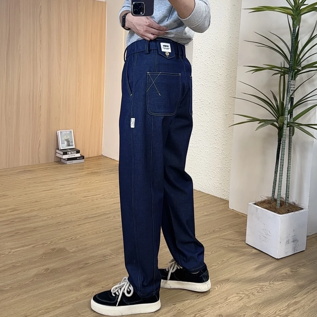 YD17秋冬新款【不掉色】男款牛仔裤休闲百搭宽松微锥直筒弹力长裤