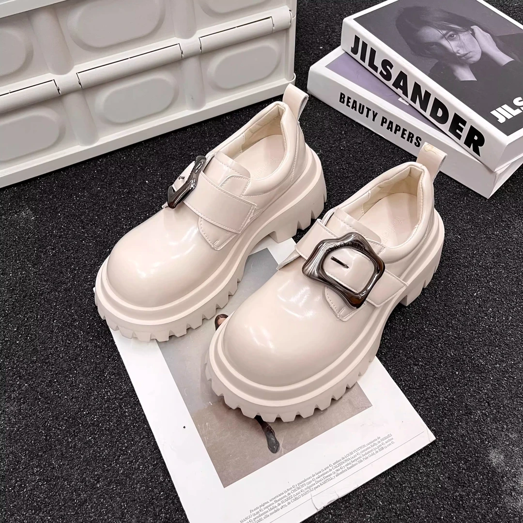 6cm厚底玛丽珍女鞋松糕鞋2025年新款小个子增高松糕软底高跟单鞋