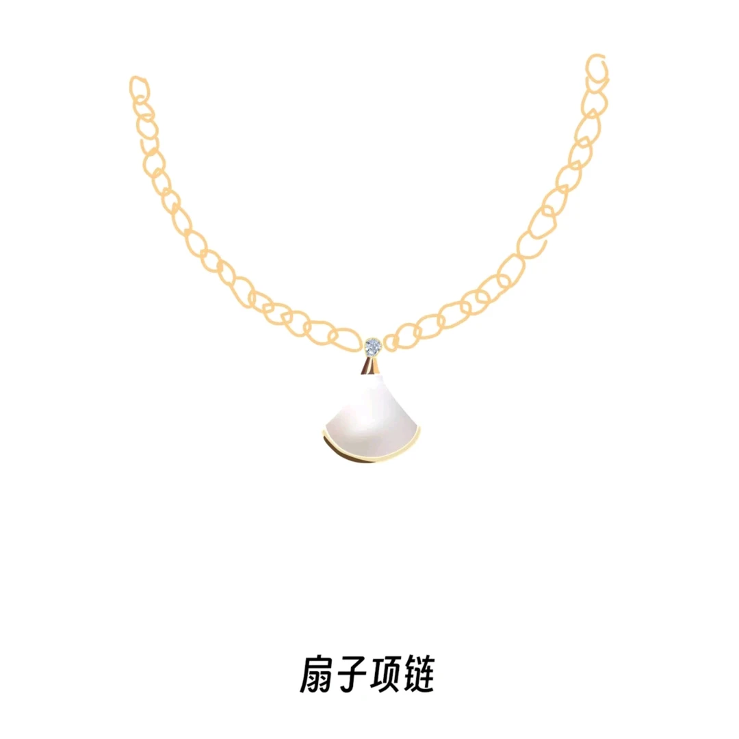 合金项链 《双扇》UU百搭时尚精工复古轻奢个性网红气质网红项链