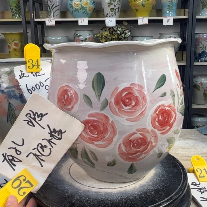 罐襄**月1tc景德镇陶瓷花盆