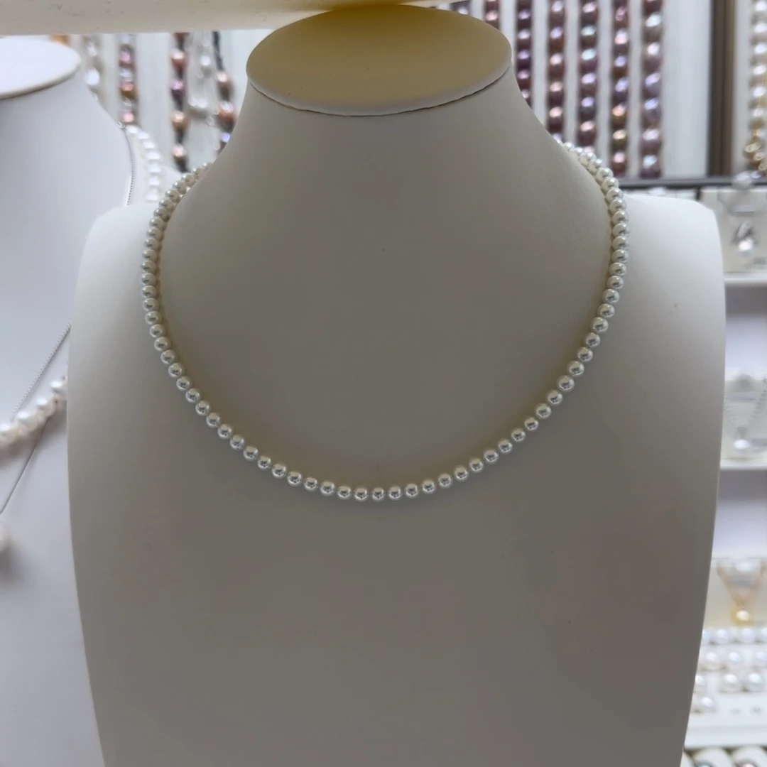 淡水珍珠项链银S925镶嵌