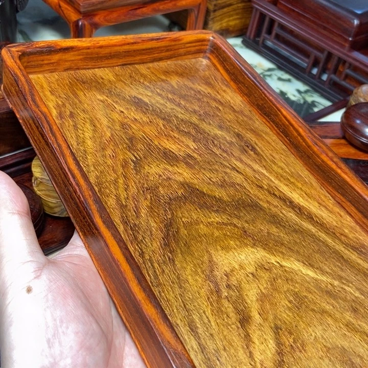 黄花梨/降香黄檀配紫檀边文盘