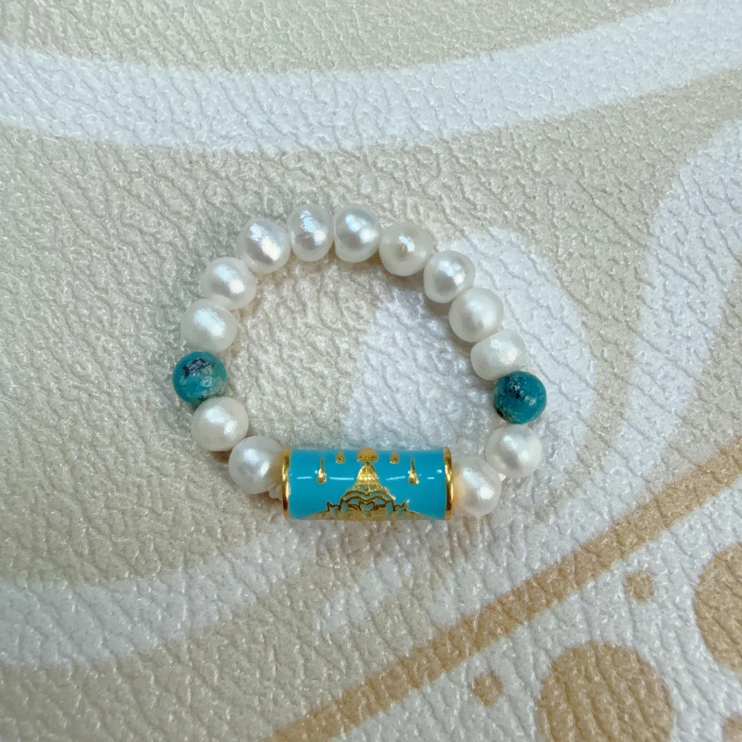 拉胡珍珠松石戒指