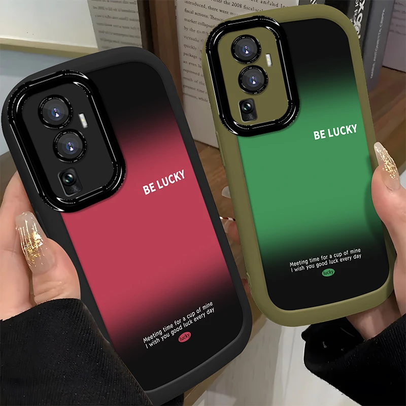 适用于【OPPO】Reno10Pro个性潮流粉绿渐变创意新款硅胶泡芙手机壳