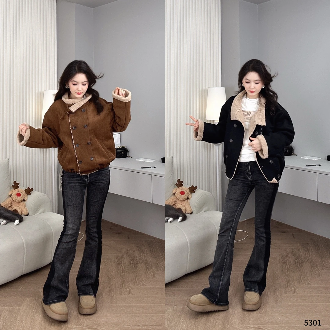 新款时尚百搭韩系加绒外套YF5301