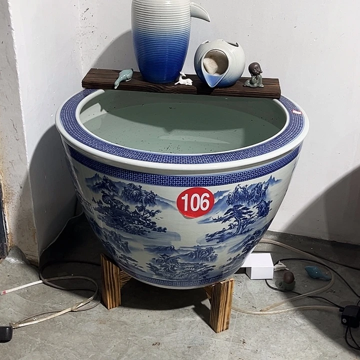 拾***秋景德镇陶瓷鱼缸艺术