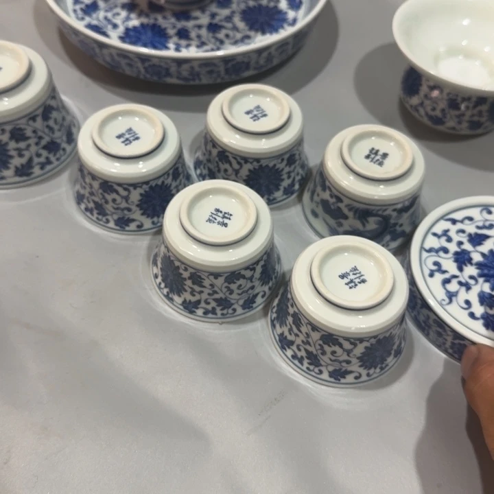 清花缠枝莲10件套全