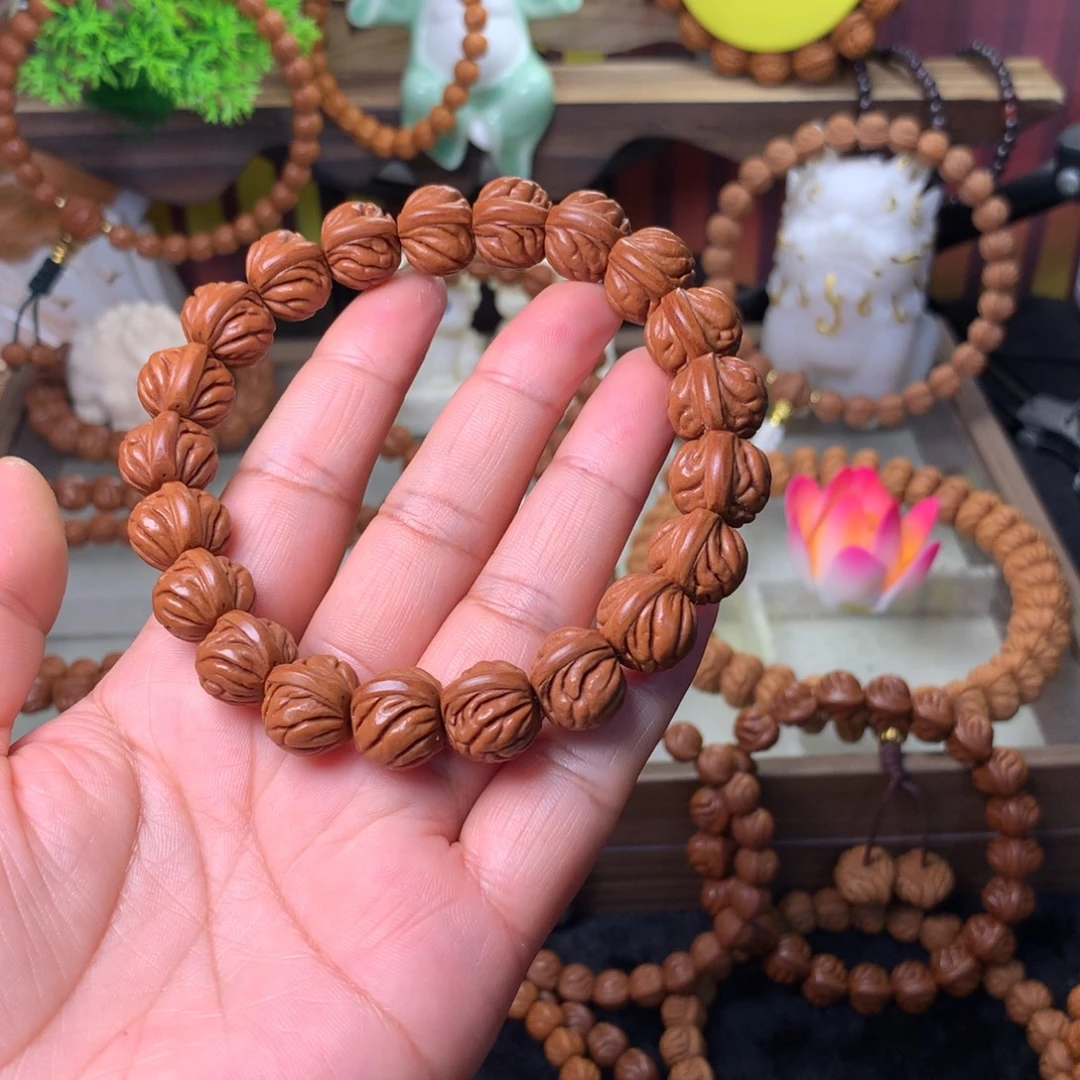 海***清吊坠桃核双脊龙手串14