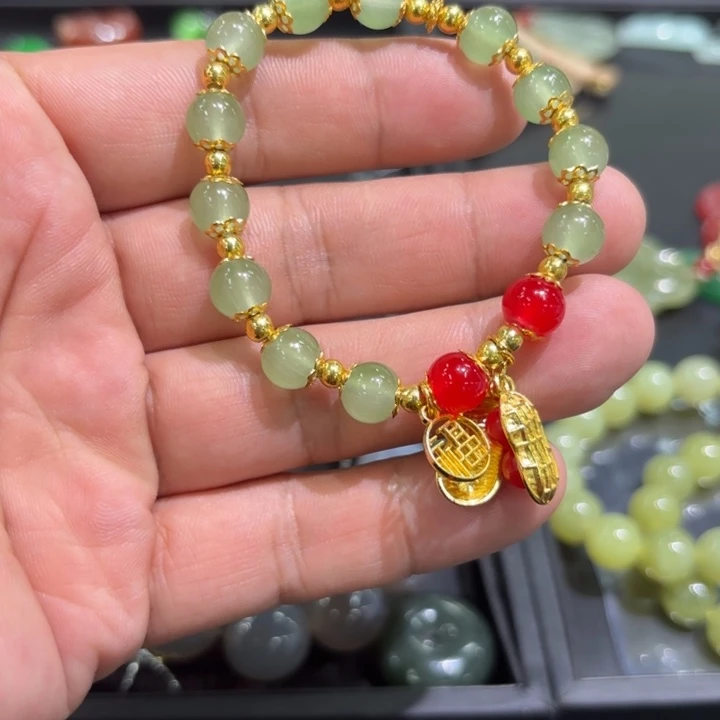 查罗石合金手绳玉石吊坠