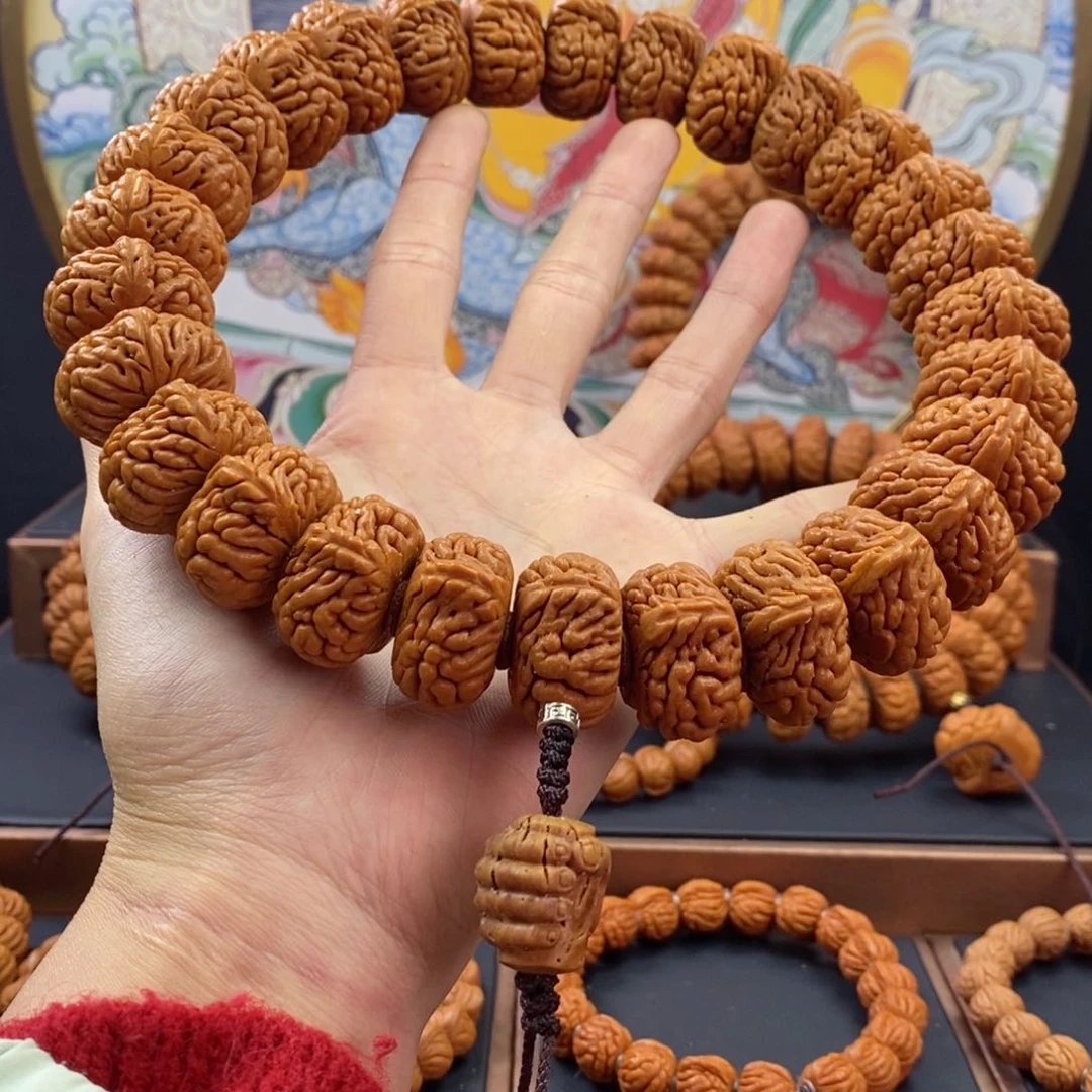 桃核手串龙纹桃核麒麟