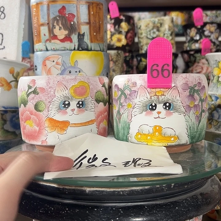 满38包邮 景德镇手绘花盆