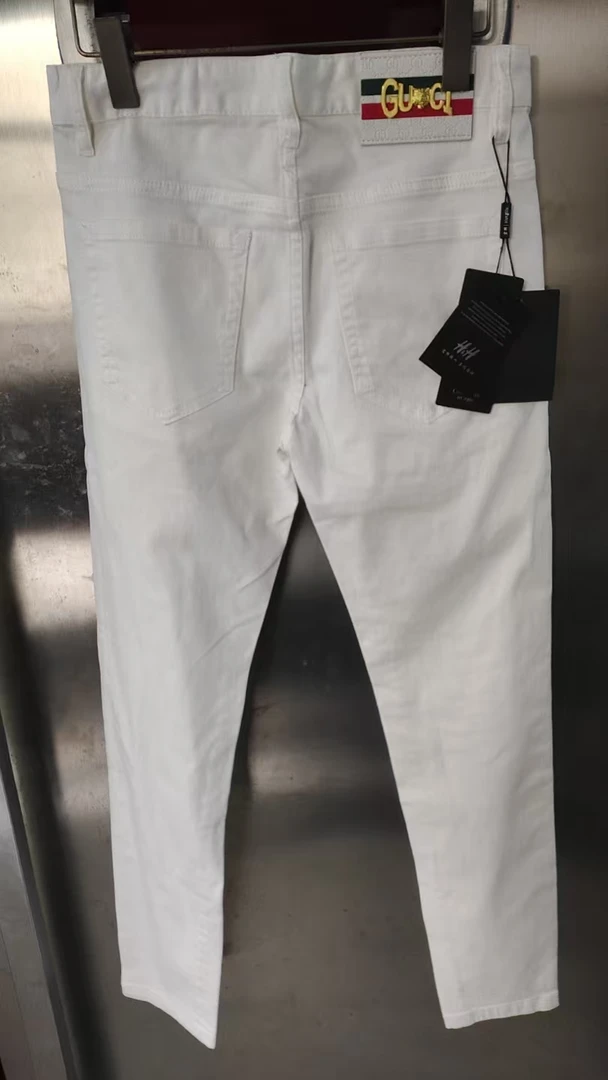 男牛仔裤子潮流牛仔裤男士白色休闲百搭夏季修身时尚显CLK-14