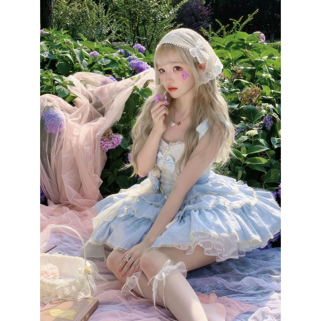 实体店现货雾野告白抱抱熊原创Lolita芭蕾三段式狗短洛丽塔lo裙