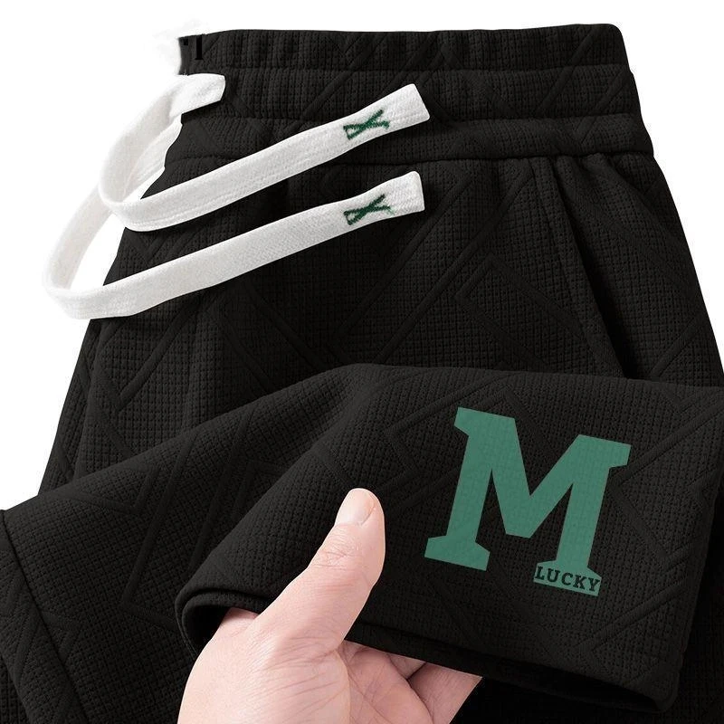 夏季外穿短裤男士美式潮流休闲裤薄款宽松百搭松紧带直筒裤子男