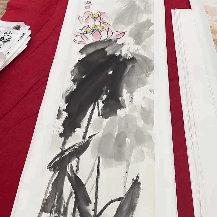 国画花鸟等图案为四尺条