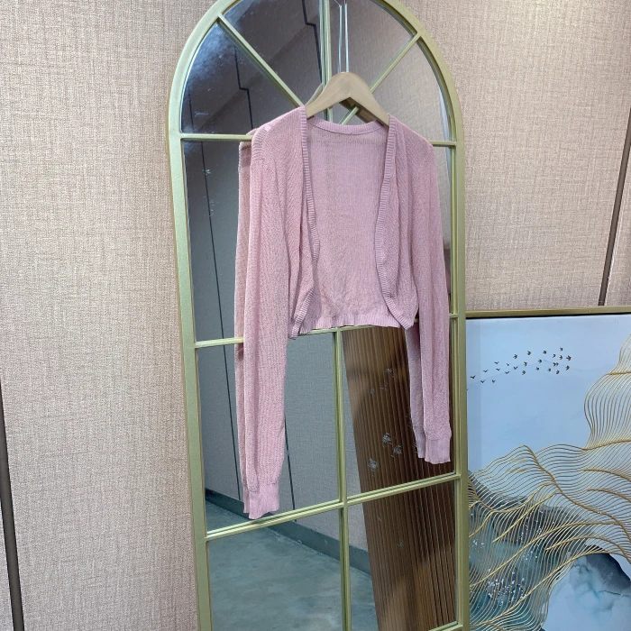 BJ759孕妇粉色针织开衫90-130