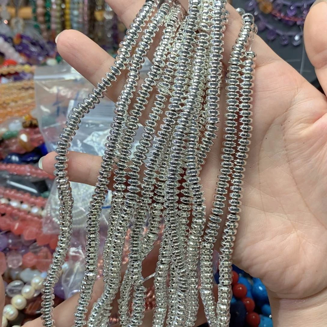 玛瑙/玉髓合金珠宝半成品黑胆银色隔片两条卡6mm