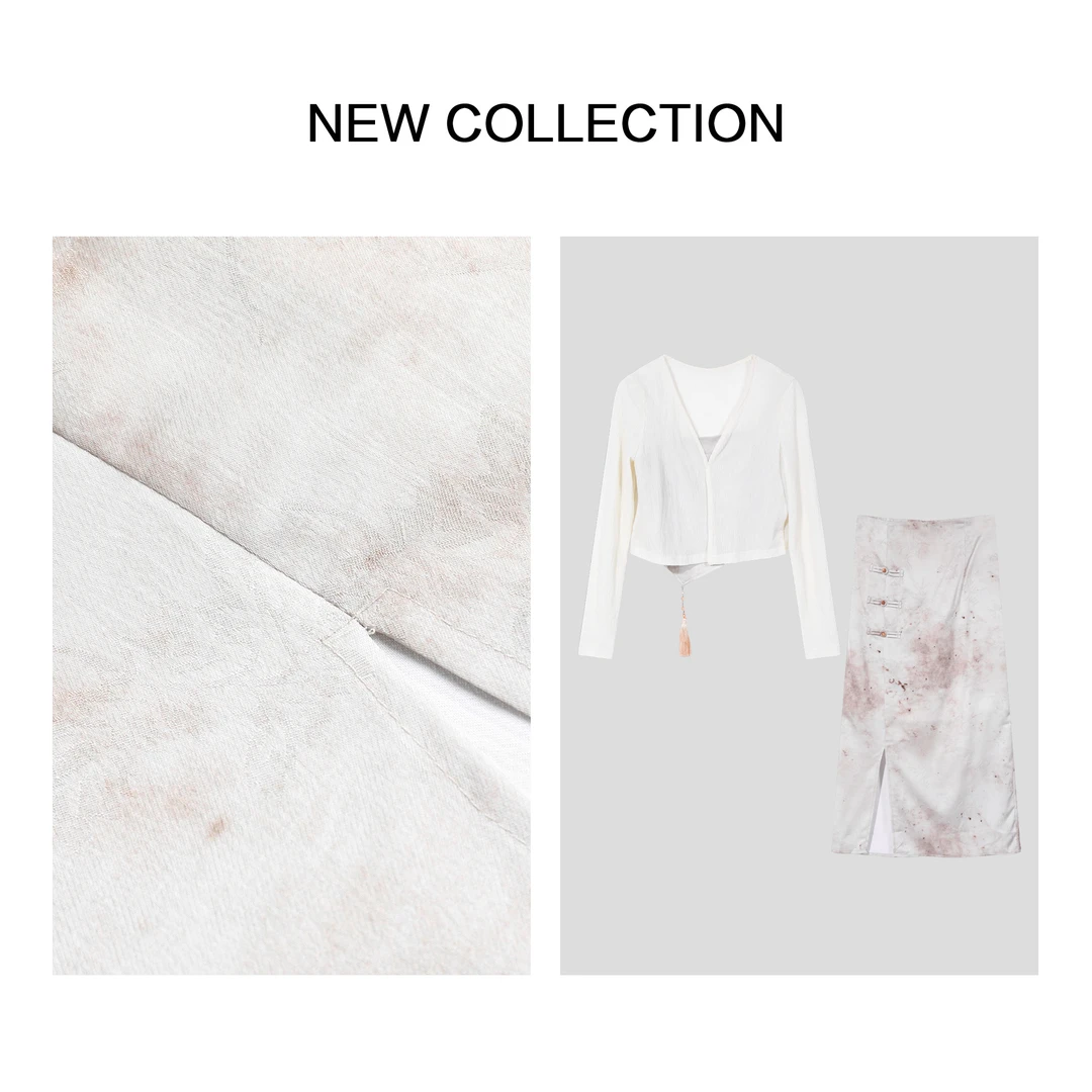 【艾美专属】D5F26036 简约上衣+吊带+裙子套装