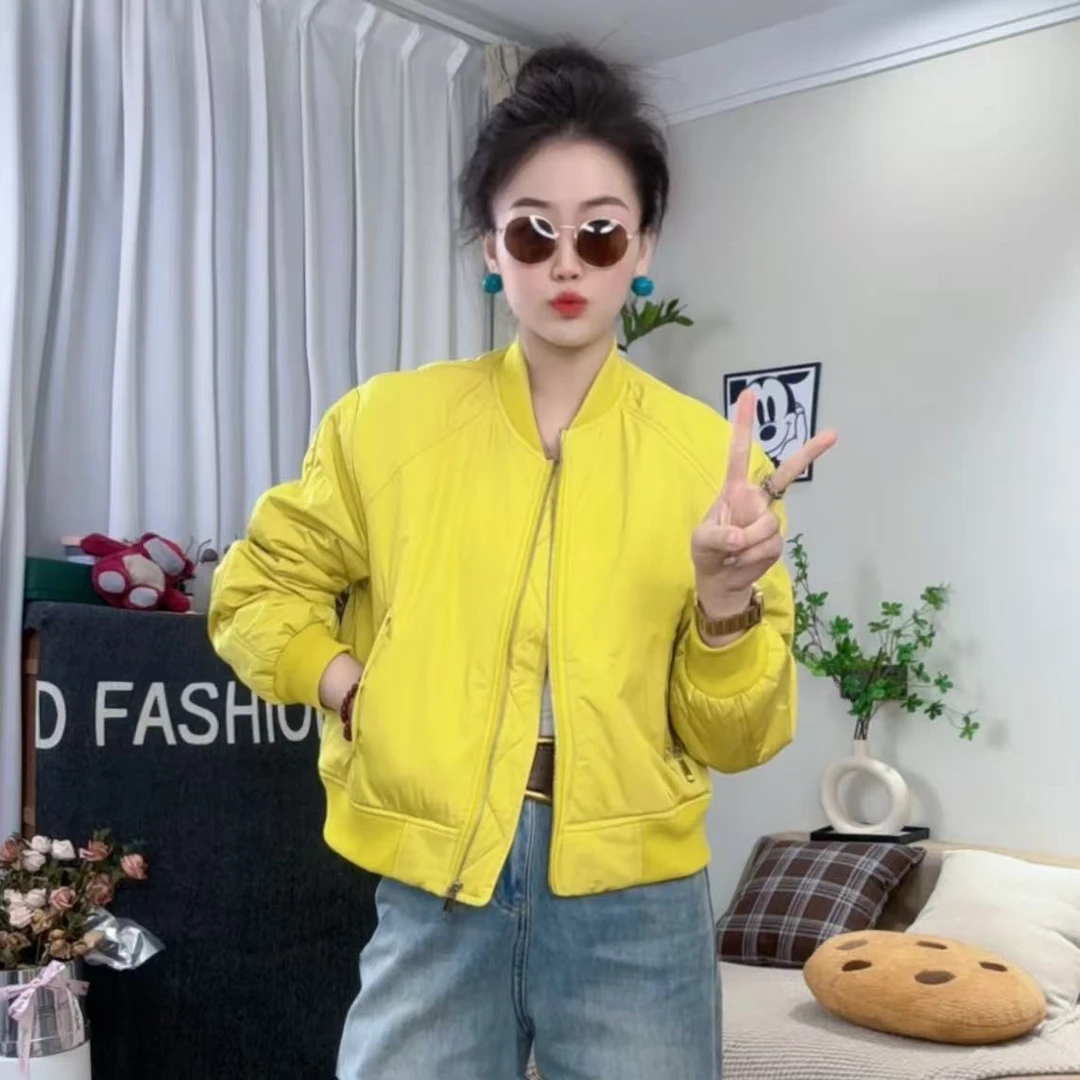 棉服2025新款韩版显瘦圆领短款棉外套女小个子休闲百搭上衣