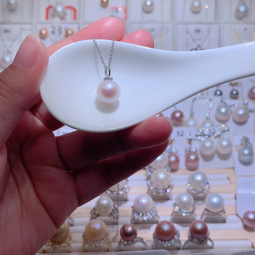 淡水珍珠吊坠(赠链)银S925镶嵌CC11.2mm