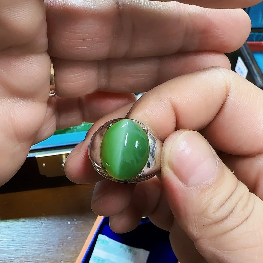 和田玉（碧玉）颈饰银S925镶嵌坚*