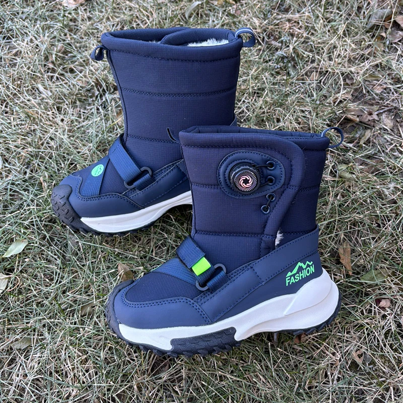 冬季儿童雪地靴东北哈尔滨加厚款儿童大棉鞋女童男童加绒保暖鞋