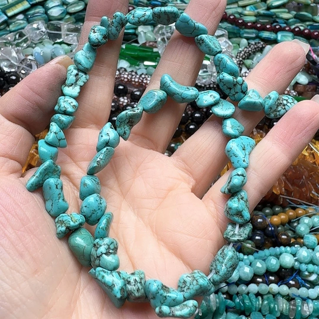 玛瑙/玉髓合金珠宝半成品一条8m松石原石