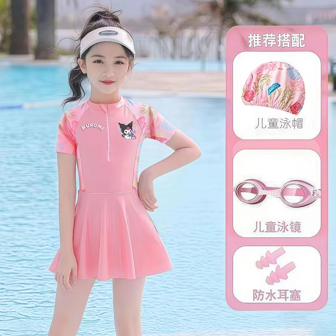 2025夏季新款儿童泳衣全套训练连体女童泳衣公主风超萌防走光泳装