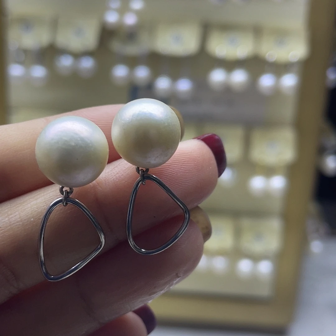 耳饰淡水珍珠银S925镶嵌