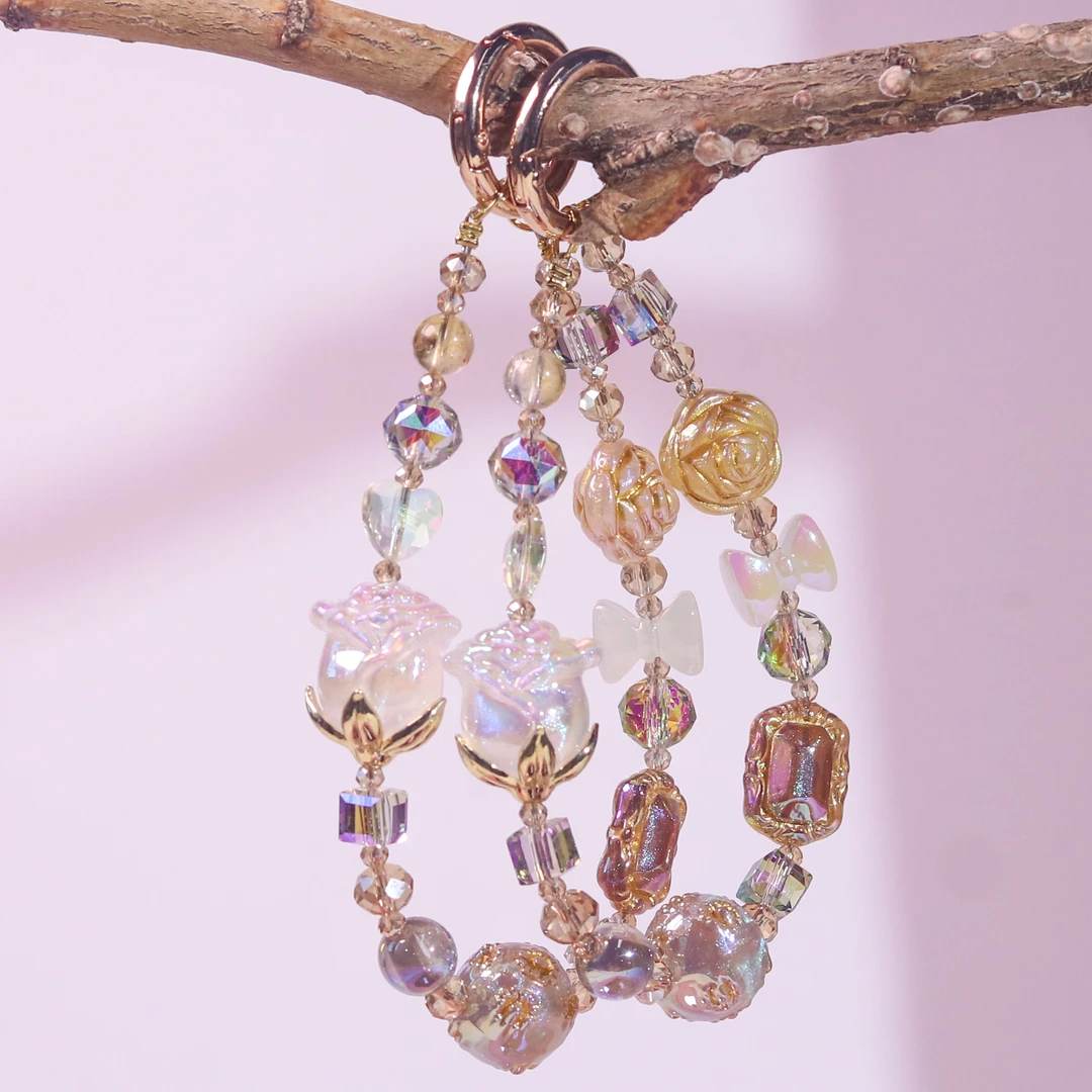 黄阿赛玫瑰花手机挂 FA55 多样性发颜色微差 发货件数一