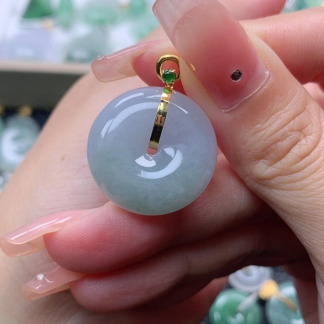 【闪购商品】翡翠18K金镶嵌吊坠(不含链)