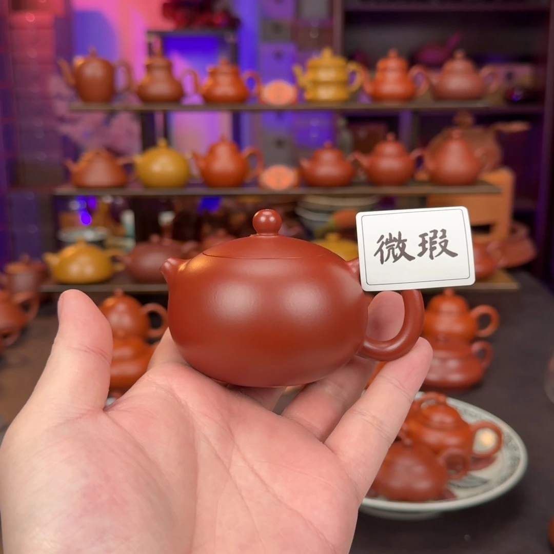 茶壶紫砂潮州手拉壶朱泥西施120cc微瑕