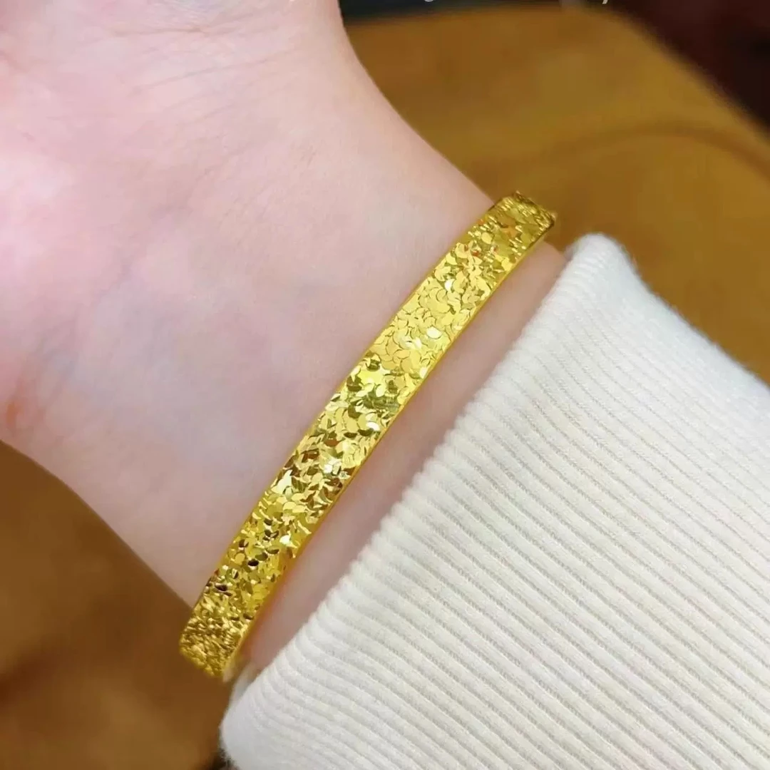 新中式国潮风 CNC工艺三面碎冰冰手镯S004