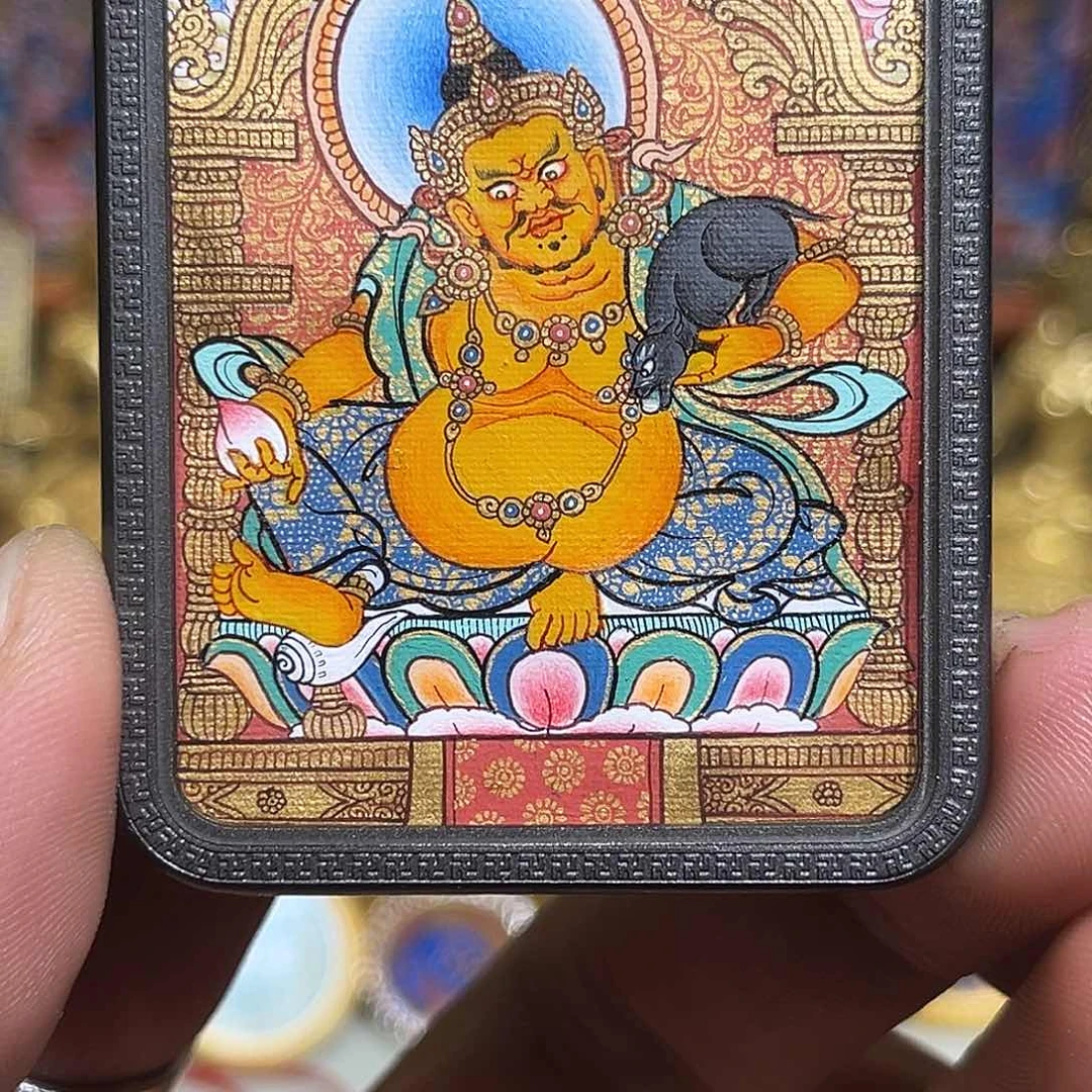 吊坠 青海热贡纯手绘黄财