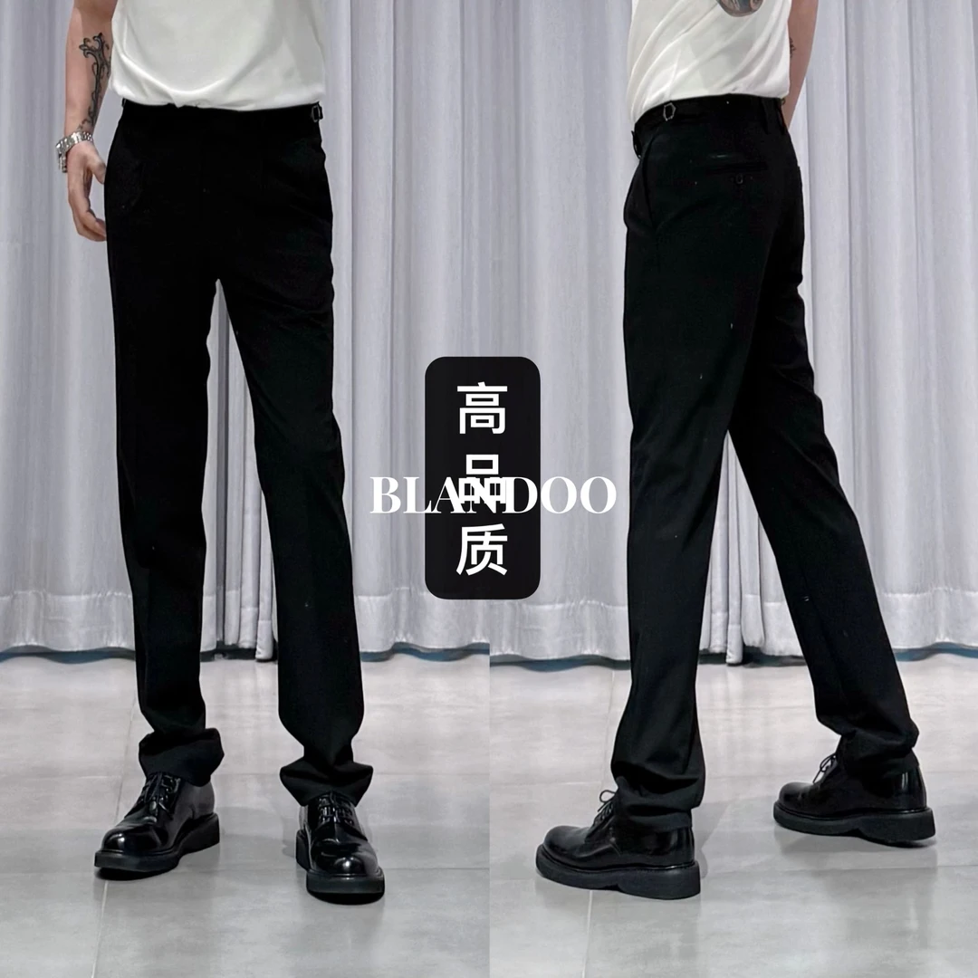 BLANDOO“舒适随行” 男士轻奢百搭高品质羊毛商务休闲裤9BD86001