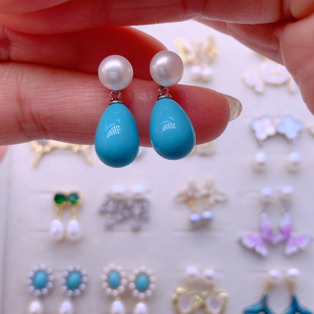 淡水珍珠合金耳饰