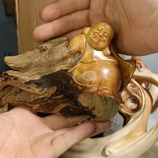 柏木（崖柏）太行崖柏笑佛手把件