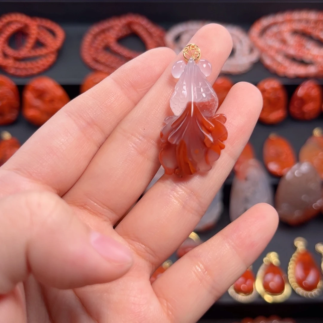 南红玛瑙南红18K金镶嵌