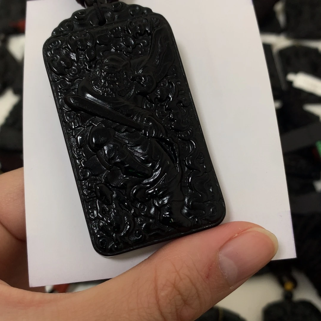 天然缅甸a货钢琴黑挂件