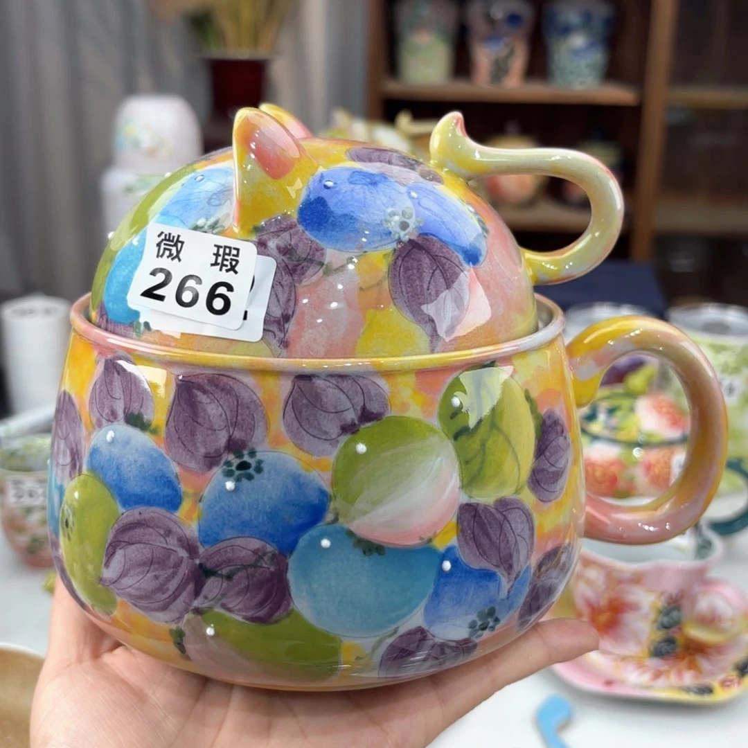 景德镇手绘高温釉下彩陶瓷茶具