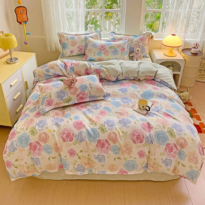 【厂长专属】 新款小版加厚水洗棉  蔷薇花1.8m单被套