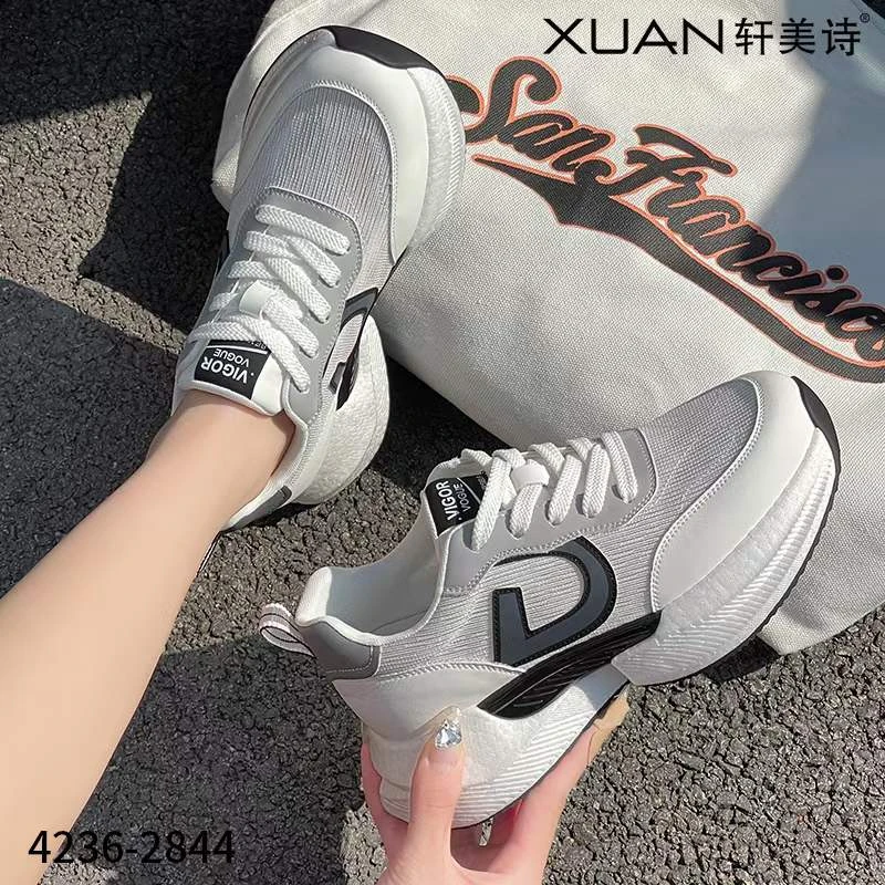4236-2844轩美诗2024夏季新款厚底圆头网面舒适休闲女透气女单鞋