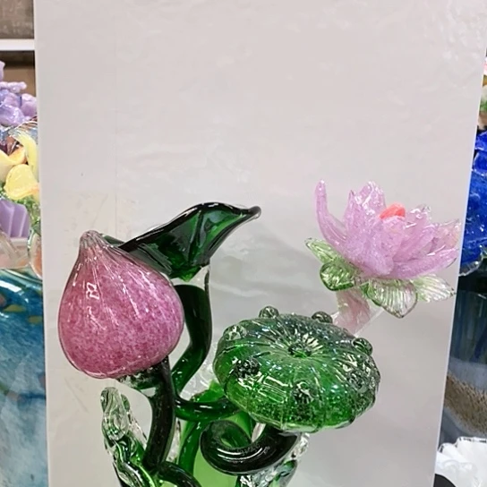 琉璃花瓶高45厘米宽12厘米