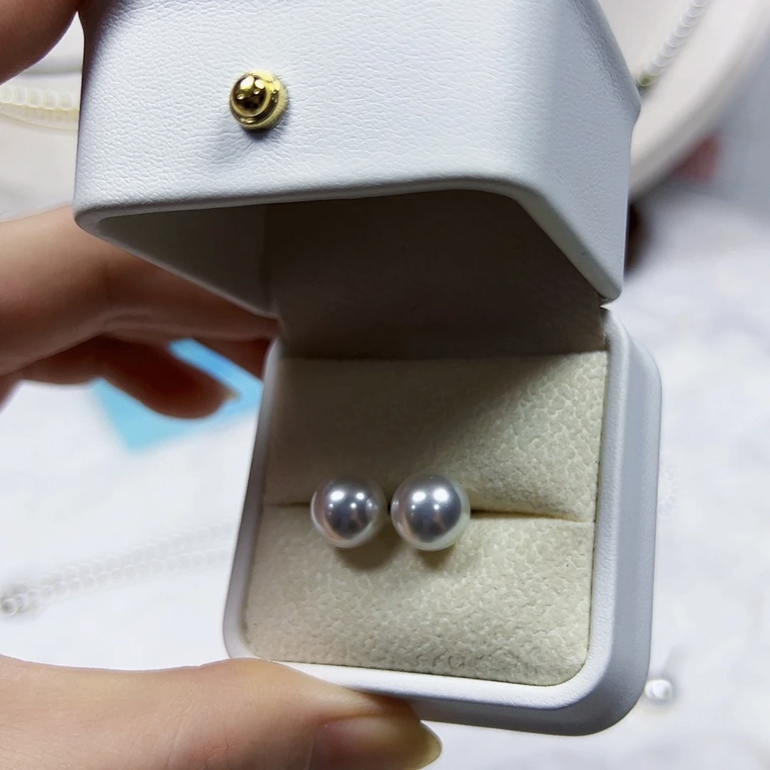 非金属925银白珠耳钉