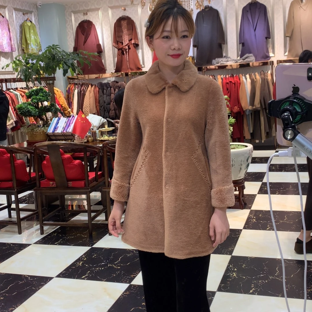 颗粒羊毛外套 L码