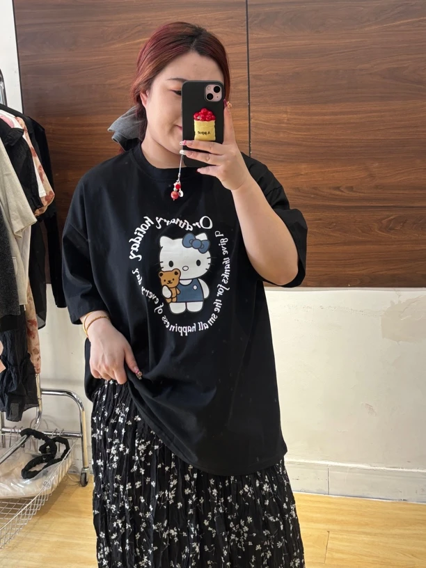大码休闲Kitty T恤➕碎花裙