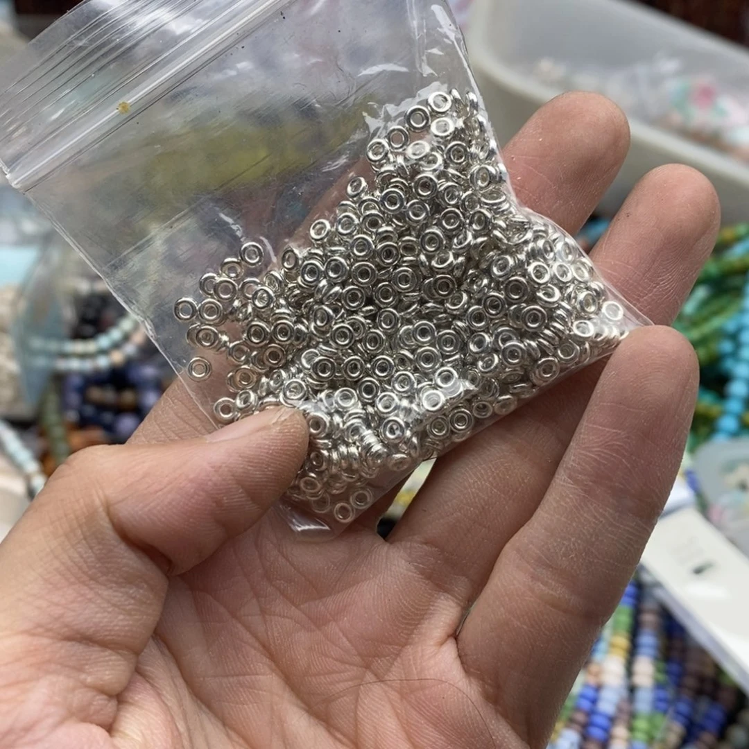 玛瑙/玉髓未镶嵌珠宝半成品一包4mm合金隔片C139